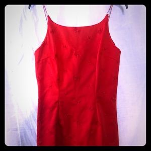Red Dress with Beaded Straps